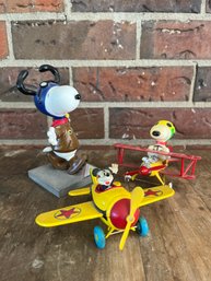 Mickey Mouse And Snoopy Aviator Diecast - Aviva Toy