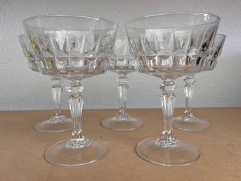 Set Of 5 Coupes - Possibly Cristal D'Arques-Durand CHANTELLE Crystal