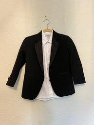Small Black Evan Picone Blazer With Gioberti Button Up Shirt