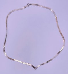 925 Herring Bone V- Shaped Necklace