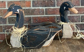 Take A Gander At This Pair Of Wooden Geese!