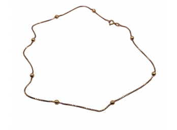 18K Yellow Gold Beaded Chain