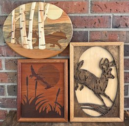 Set Of Carved Hunting Scapes Showcasing Mixed Woods