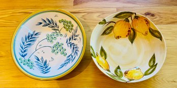 2 PC Bowls Including Williams Sonoma Vignoble & Pier 1 Limoncello