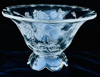 Heisey Waverly Rose Footed Bowl