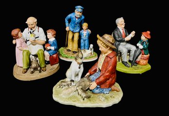 4 PC Assorted Lot Of Norman Rockwell Porcelain Figurines
