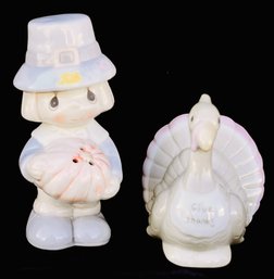 Precious Moments Give Thanks Pilgrim & Turkey Salt & Pepper Shakers