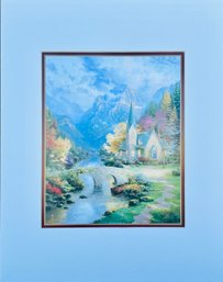 Thomas Kinkade Mountain Chapel Print With COA