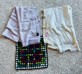 3 PC Lot Of Scarves Including An Eileen Fisher, Lilly Pulitzer & Lamvin Paris