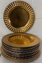 Large Assortment Of Gold Charger Plates