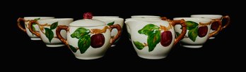 Franciscan Apple Design Sugar & Creamer Set With Tea Cups And Saucers