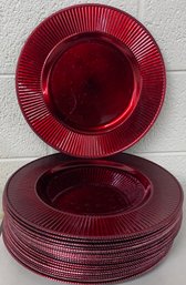 Ruby Red Plastic Charger Plates