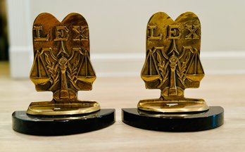 LEX Scales Of Justice Brass Bookends