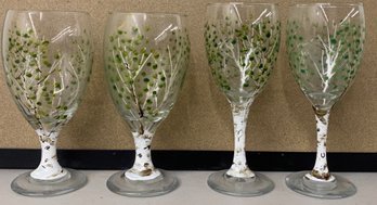 Hand Painted Matching Wine Glasses