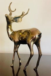 Mid Century Modern Brass Deer Statuette 1 Of 2