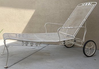 Floral Outdoor Lounge Chair On Wheels