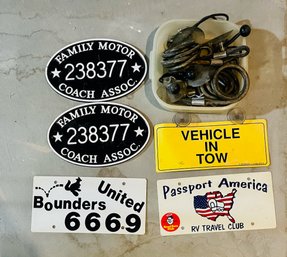 RV Towing Cables And Signs