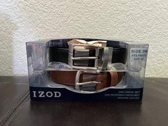 Variety Of Mens Belts Including New Izod Belts