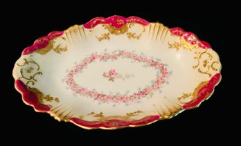 Hand Painted Limoges France Oval Porcelain Plate