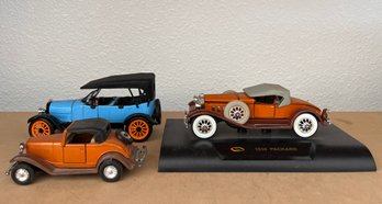 Three Classic Car Die Cast Models
