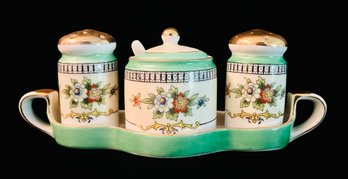 Vintage Noritake Japan Roseara Condiment Set