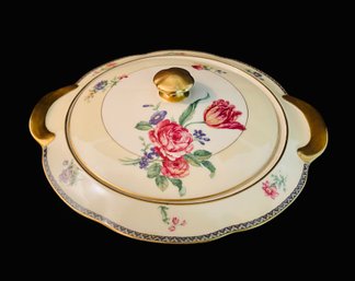 Rose Motif Theodore Haviland Limoges France Burgundy Tureen