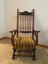 Antique Spindle Back Wooden Rocking Chair