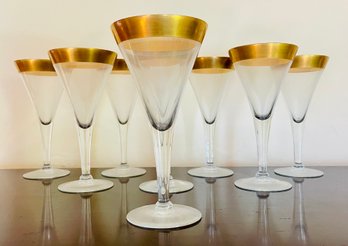 9 Mid Century Modern Dorothy Thorpe 22K Gold Rim Glasses