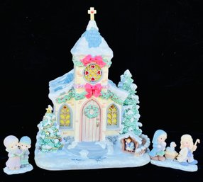 Precious Moments Holy Night Chapel & Figurines