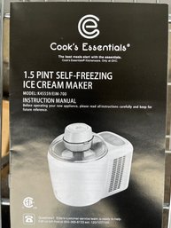 Cooks Essentials 1.5 Pint Self Freezing Ice Cream Maker - NIB