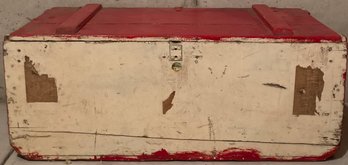 Red And White Distressed Vintage Crate
