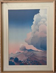 Doug West Framed Print Of A Pastel Mountain Range