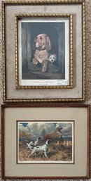 2 Framed Dog Prints 'Dignity Impudence' & 'On The Rise'