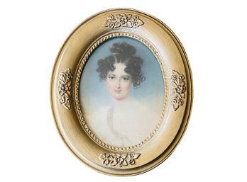 Antique Victorian Lady Portrait In Oval Frame