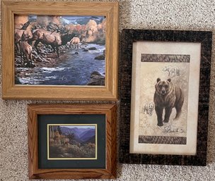 Trio Of Elk And Bear Art