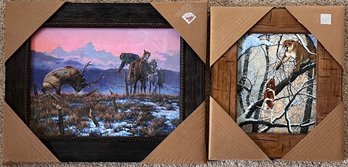 Pair Of Western Prints On Canvas