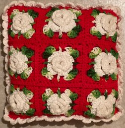 Handmade Crochet Knitted Pillow And Blanket