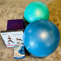 Exercise Equipment! Body Fit Board, Exercise Balls And Stools