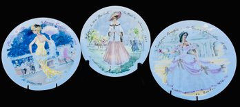 3 Plates- Limoges Henri D' Arceau Les Femmes Du Siecle Women Of The Century With COA