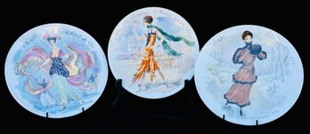 3 Plates- Limoges Henri D' Arceau Les Femmes Du Siecle Women Of The Century With COA