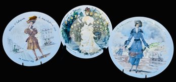 3 Plates- Limoges Henri D' Arceau Les Femmes Du Siecle Women Of The Century With COA