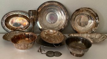 Assortment Of Silver Pieces Including Plates, Dishes, And More Lot No. 1