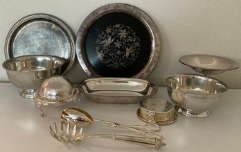 Assortment Of Silver Pieces Including Plates, Dishes, And More Lot No. 3