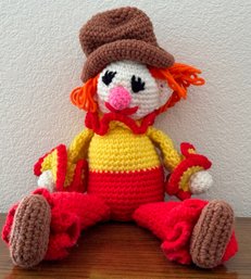 Vintage Hand Crocheted Radio Clown Doll
