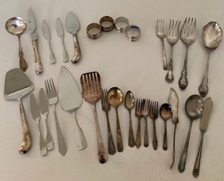 Miscellaneous Silver Ware Including Silver, Napkin Holders, And More