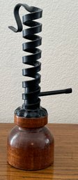 Iron & Wood Adjustable Courting Candle Holder