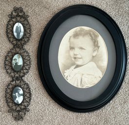 Pair Of Oval Framed Vintage Photograph Prints
