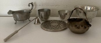 Miscellaneous Pewter And Metal Dishes