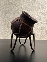 Handmade Small Water Jug On Metal Stand