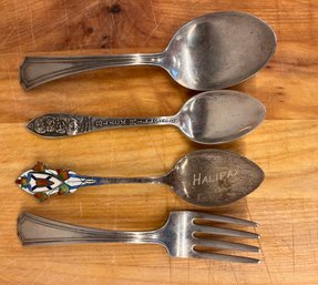 Three Small Sterling Spoons & Fork